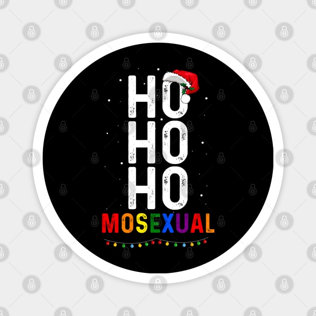 Ho Ho Ho Mosexual Gay Santa LGBT Pun Gay Pride Christmas Magnet by HBart